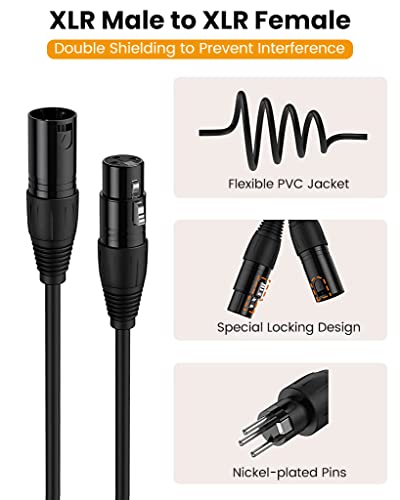 ZORBES XLR Cable, 6FT XLR Male to Female Cable XLR Microphone Cable, Metal Mic Compatible with Karaoke Machine/Speaker/Amp/Mixer for Karaoke Singing, Speech, Wedding, Stage and Outdoor Activity ZORBES XLR Cable, 6FT XLR Male to Female Cable XLR Microphone Cable, Metal Mic Compatible with Karaoke Machine/Speaker/Amp/Mixer for Karaoke Singing, Speech, Wedding, Stage and Outdoor Activity